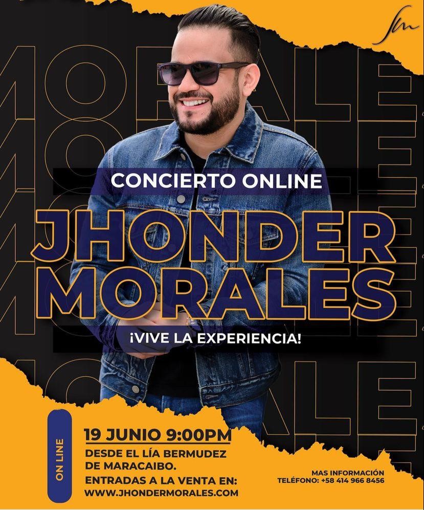 Jhonder Morales se conectará con sus seguidores en un concierto on line desde Maracaibo